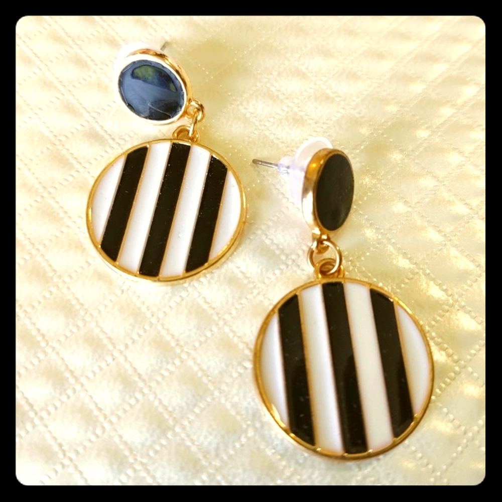 Black & white statement earrings